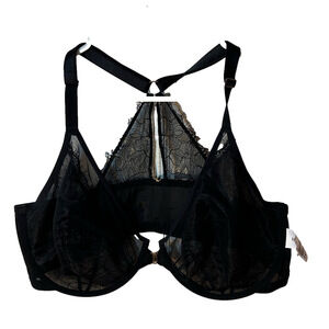 Pennington’s Deesse lingerie black balconnette bra underwire size 48DDD